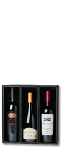 Three pack holiday wine gift box